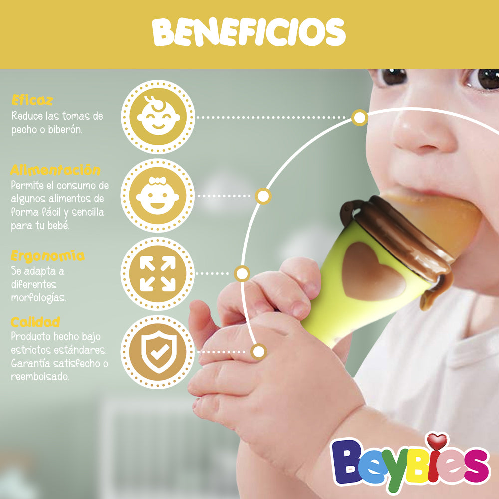 Baby Bam - Chupete alimentador de malla Introduzca frutas y verduras  blandas a su bebé con facilidad. El alimentador ayuda a reducir el riesgo  de asfixia: solo pasan pequeños trozos de alimentos