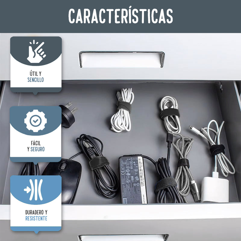 Velcro Organizador Reutilizable para Cables X8