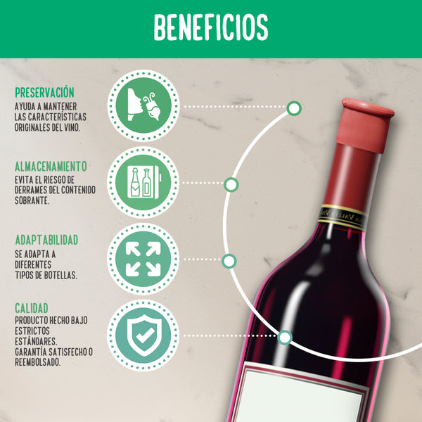 Tapa para Vino Fresh Silicona x5