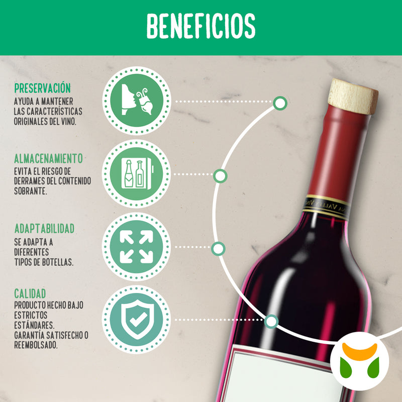 Tapon de Corcho Vino Fresh X3