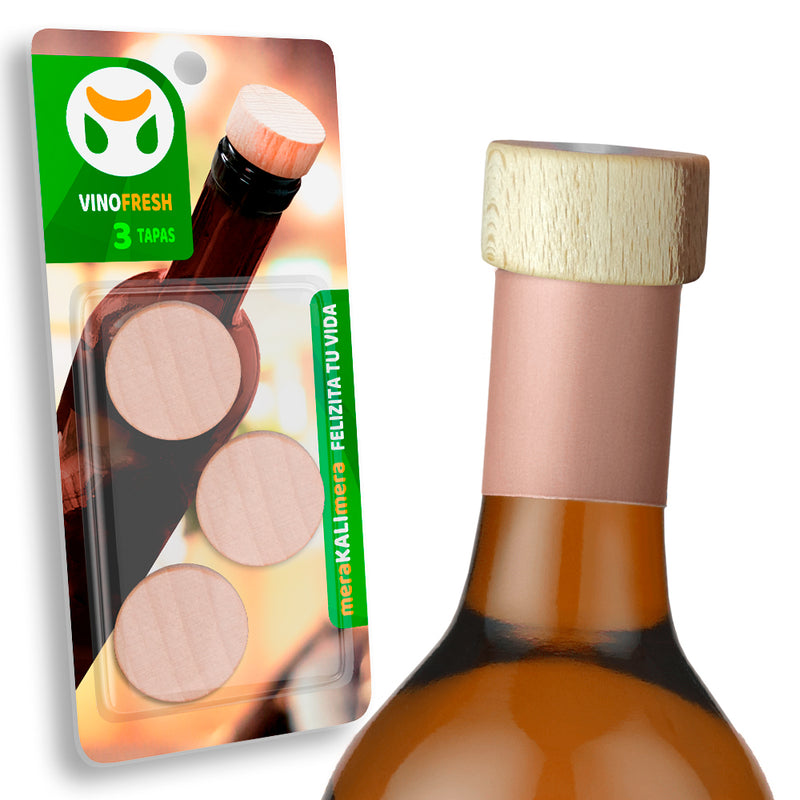 Tapon de Corcho Vino Fresh X3