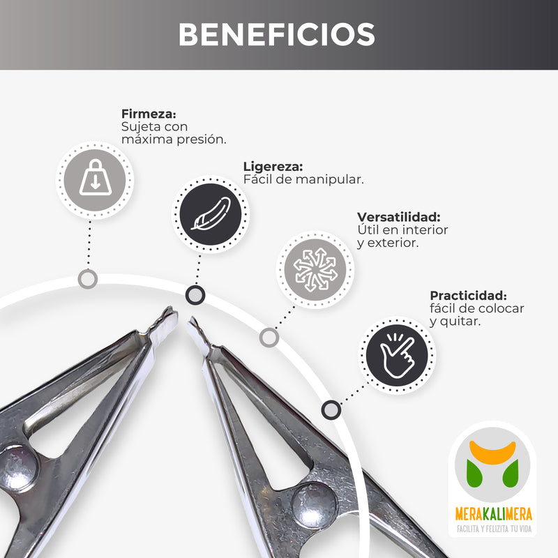 Gancho Pinza de Ropa Metalico X6