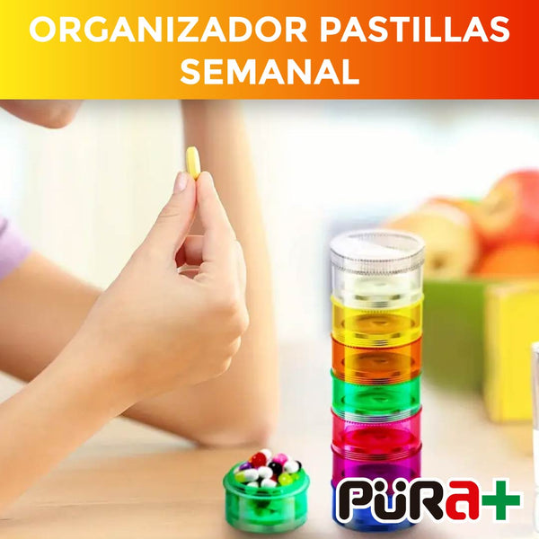 Pastillero 7 compartimientos colores