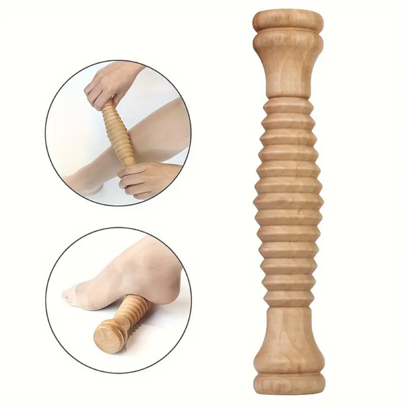 Rodillo Masaje Pies de Madera