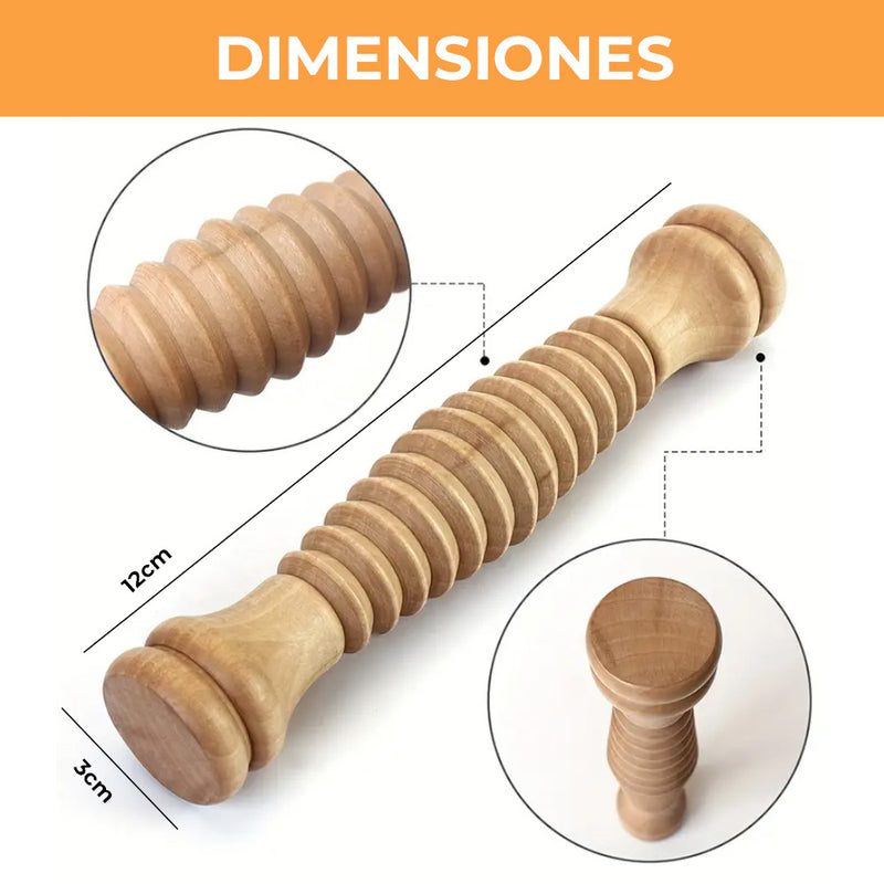 Rodillo Masaje Pies de Madera